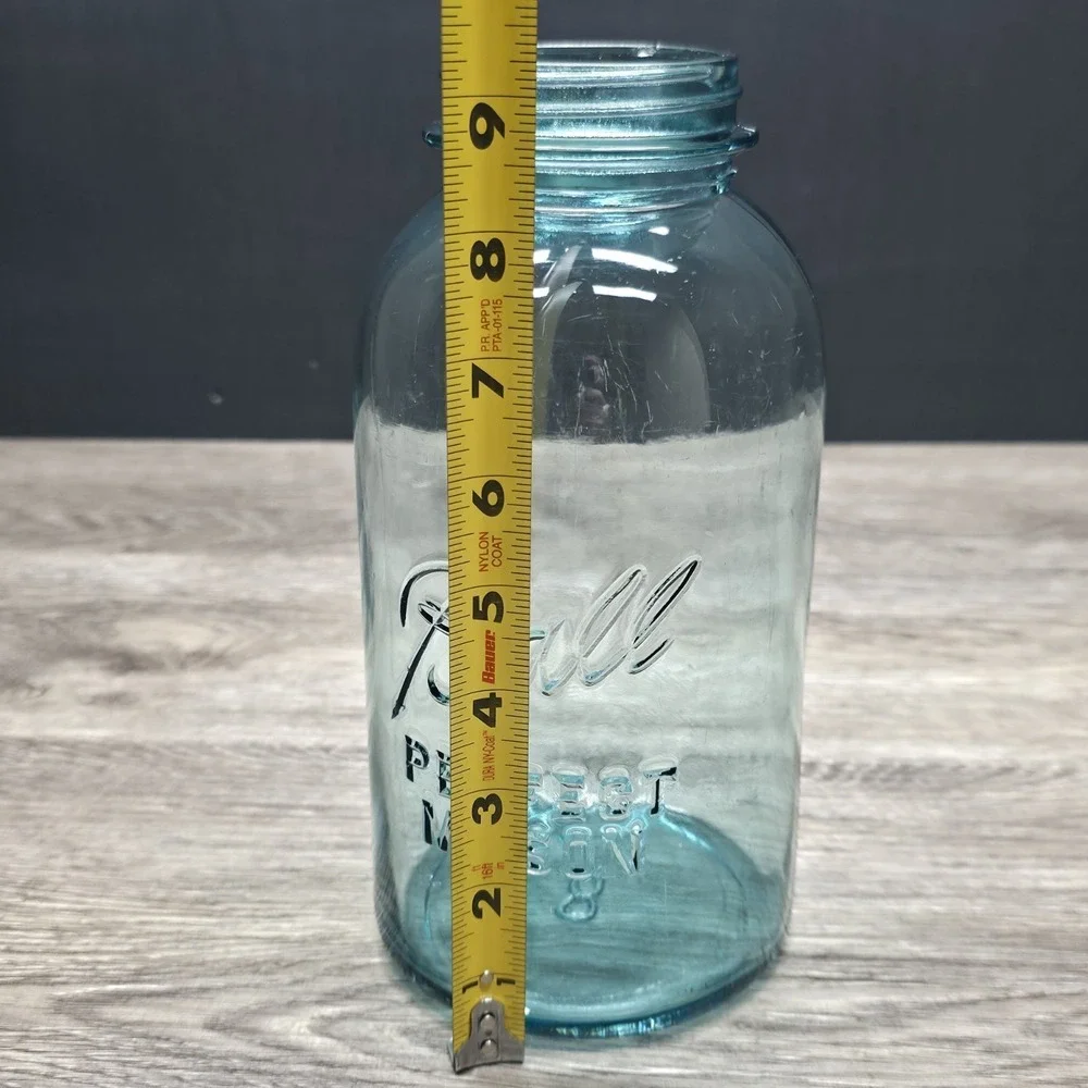 Vintage Blue Ball Perfect Mason Jar 2 Quart Half Gallon Canning Jar 8 Base